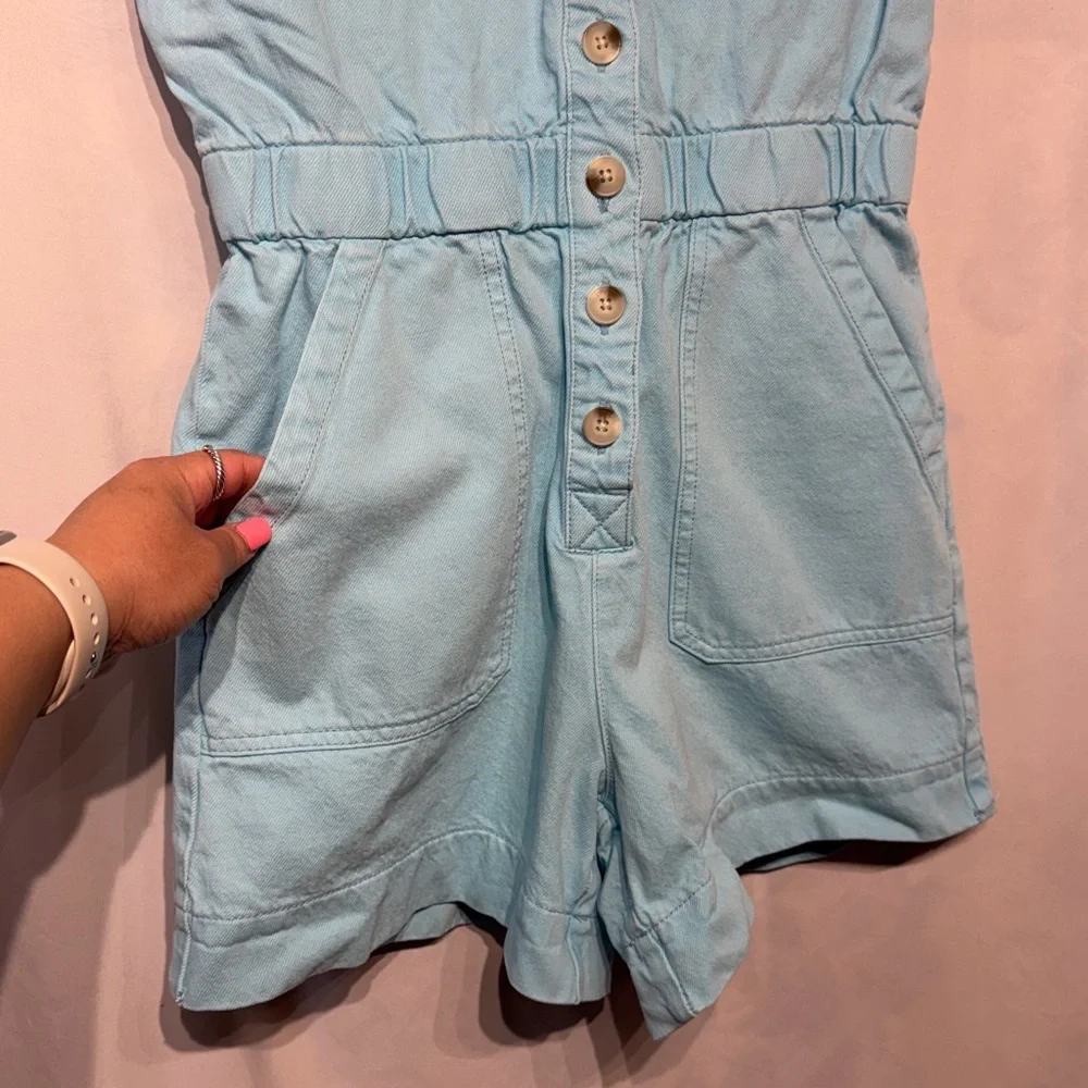 Show Me Your Mumu Cannon Romper Spring Blue Denim Size Small - Picture 7 of 13